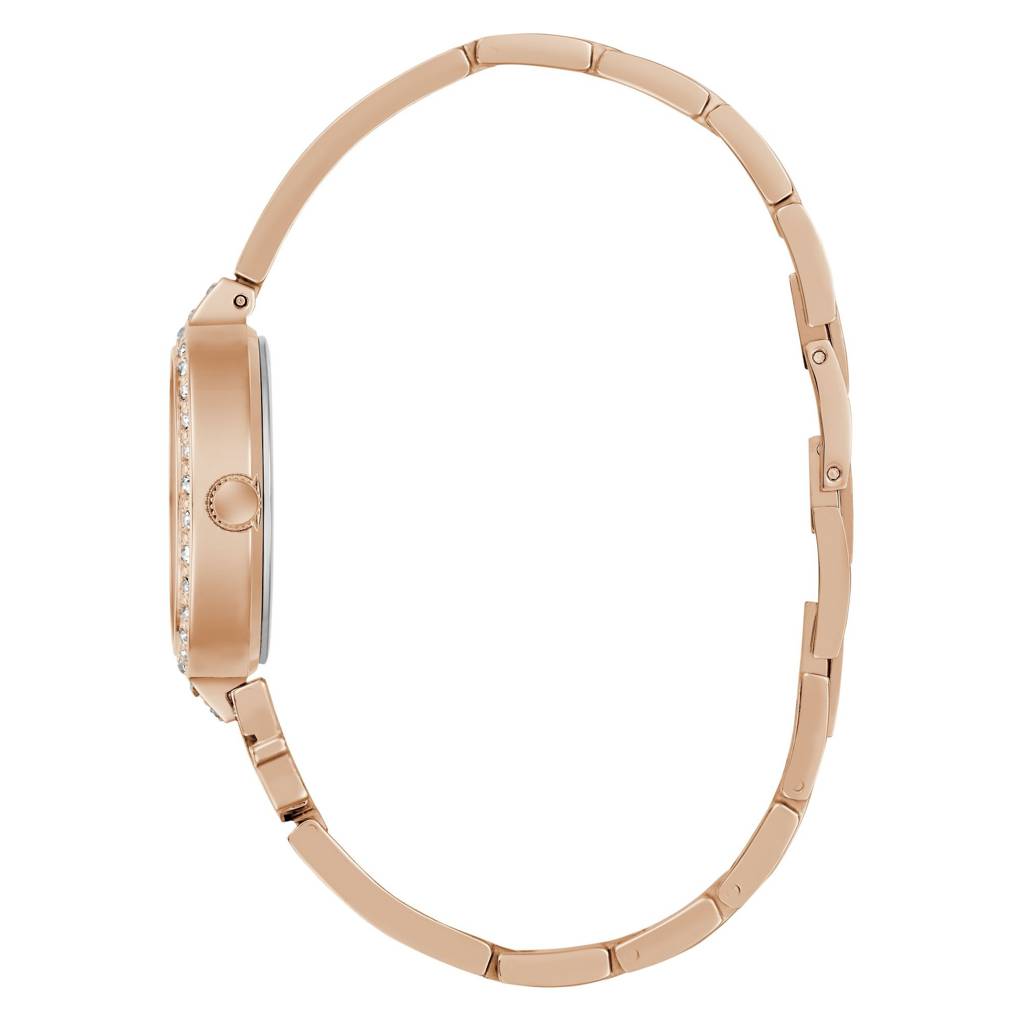 Guess Round 28Mm Rose Gold Dial Analog Women Watch - Gw0929L3 : GW0929L3