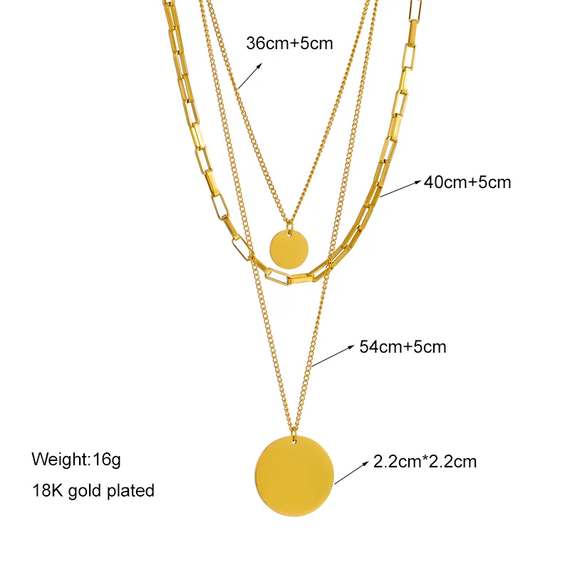 Anti-Tarnish Layered Luxe Gold Plated Necklace : NENECKGPNA18