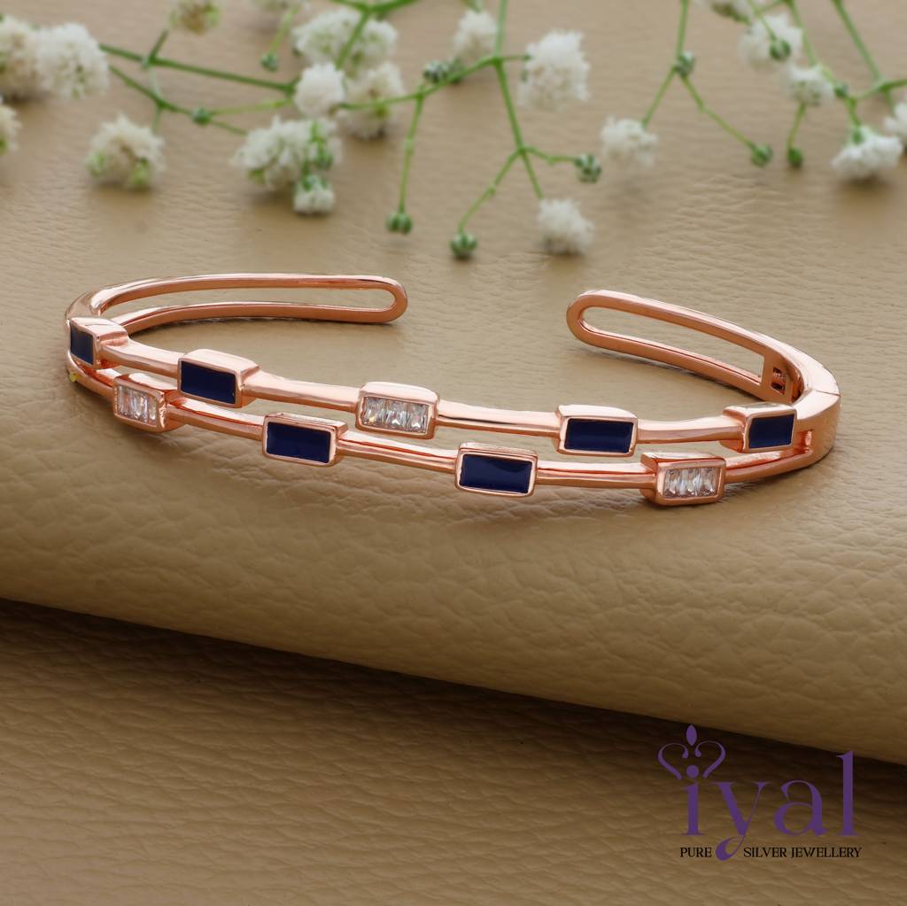 Adorable Rose Gold Polish Silver Kada : KA-2