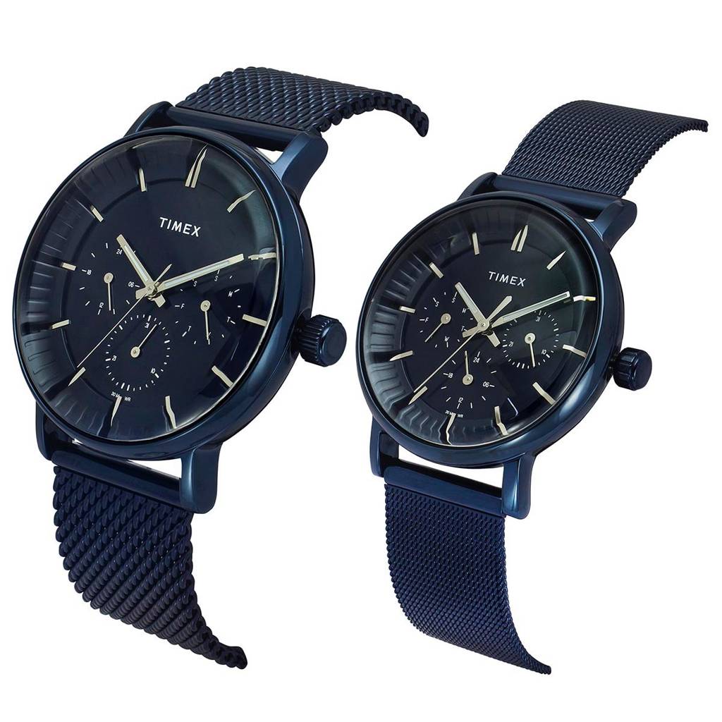 Timex Round 43Mm Dial Analog Pair Watch - Tw0Pre004 : TW0PRE005