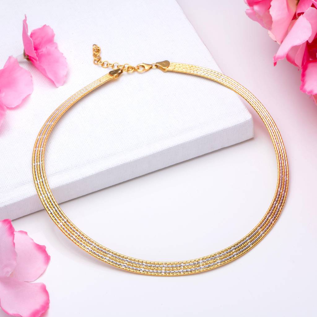 Radiant Layered Dual-Plated 925 Sterling Silver Necklace : NL-30254-GR