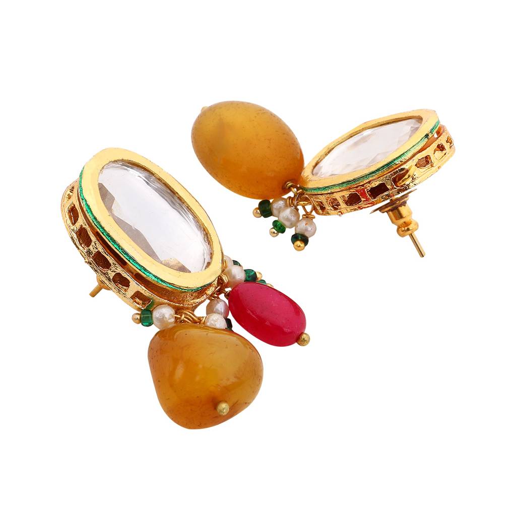 Gold-Plated Multicolored Fusion  Earrings : ER08062