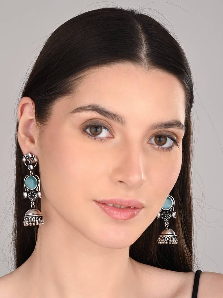 Long Jhumka Earring : S24DJER313BLU
