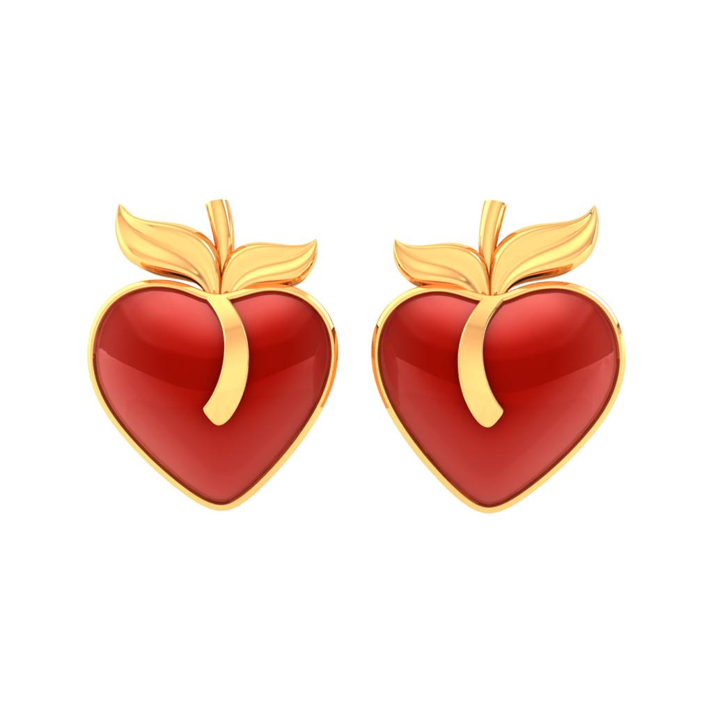 925 Pure Silver Apple Inspired Stud Earrings For Girls And Kids-Twp1318 : TWP1318