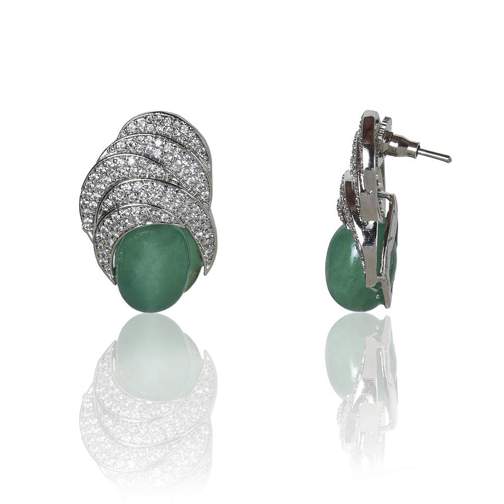 Aqua Onyx With Zircon Tops