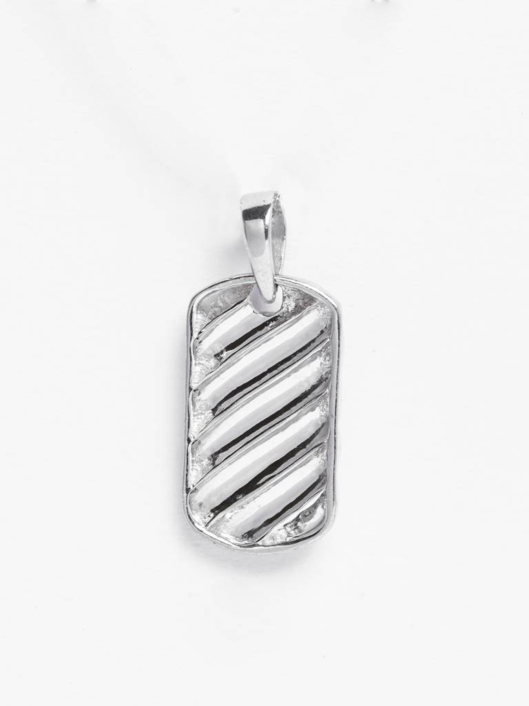 925 Silver Platinum Plated Wave Men Pendant Without Chain Gift For Men & Boys : CSMNP6_NOCHAIN