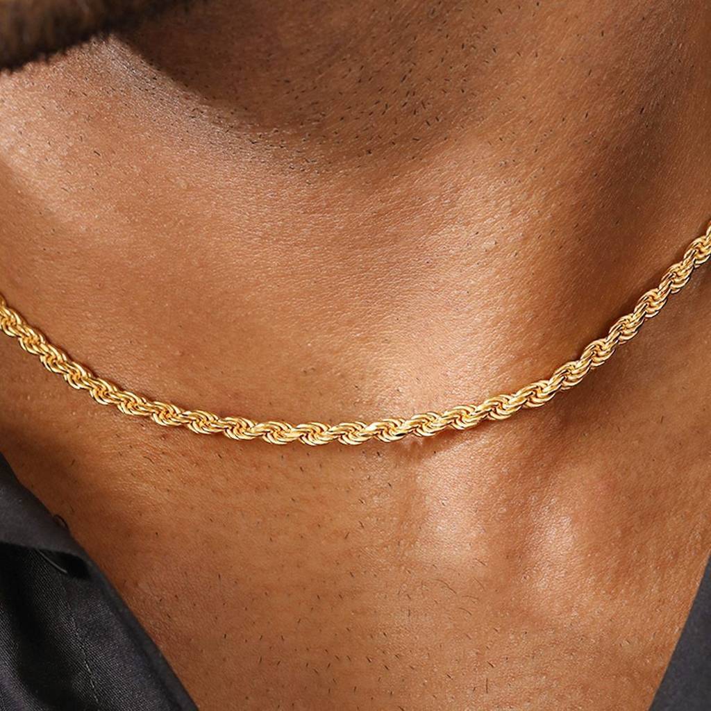 Modern Twist Gold-Plated Sterling Silver Chain : M-CH-10068-20-3-G