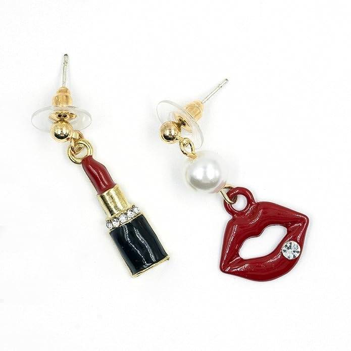 Lipstick And Lips Mismatched Drop Earrings : HSPS60MB0066