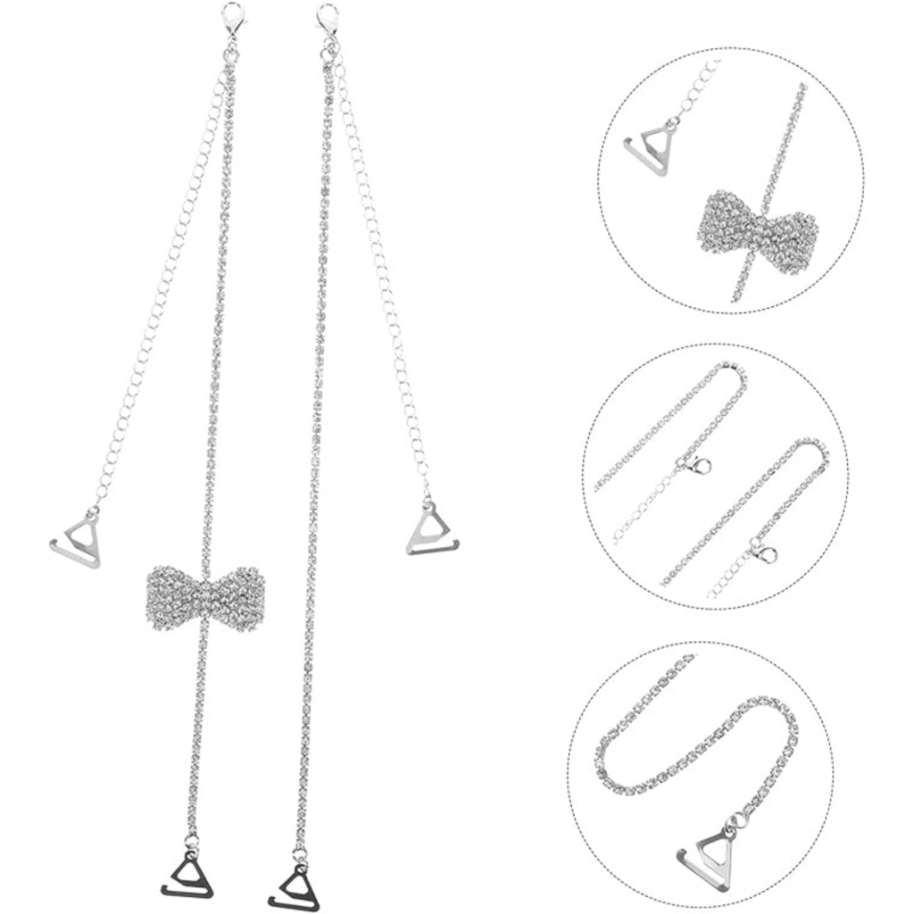 Women'S Rhinestone Bra Straps, Decorative Crystal Bow Replacement Straps, Adjustable Detachable Fancy Shoulder S : M4SK-DW-STP