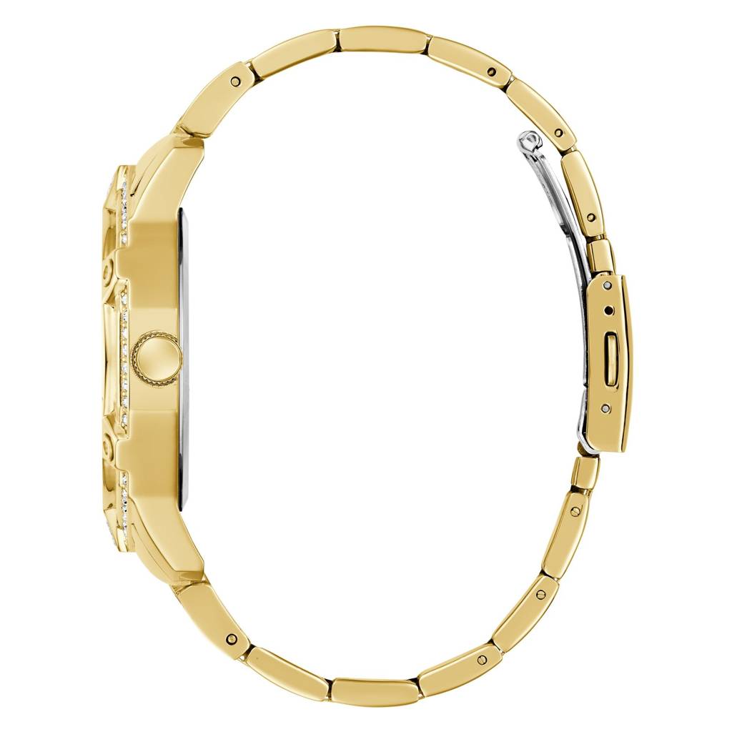 Guess Round 46Mm Champagne Dial Analog Men Watch - Gw0990G2 : GW0990G2