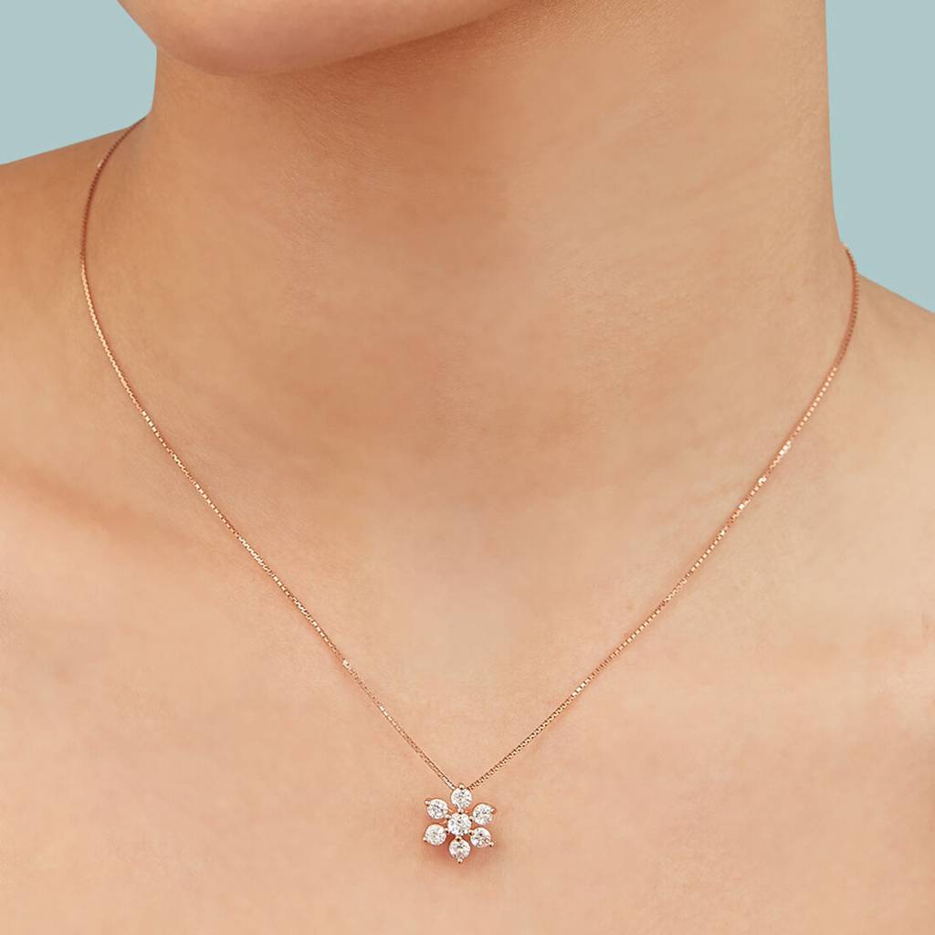 Celestial Harmony - Nakshatra Rose Gold Plated 925 Sterling Silver Necklace : PEN-30016-C