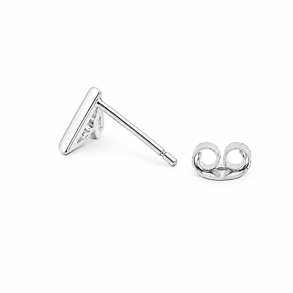 Silver Triangle Edge Studs : WER00067