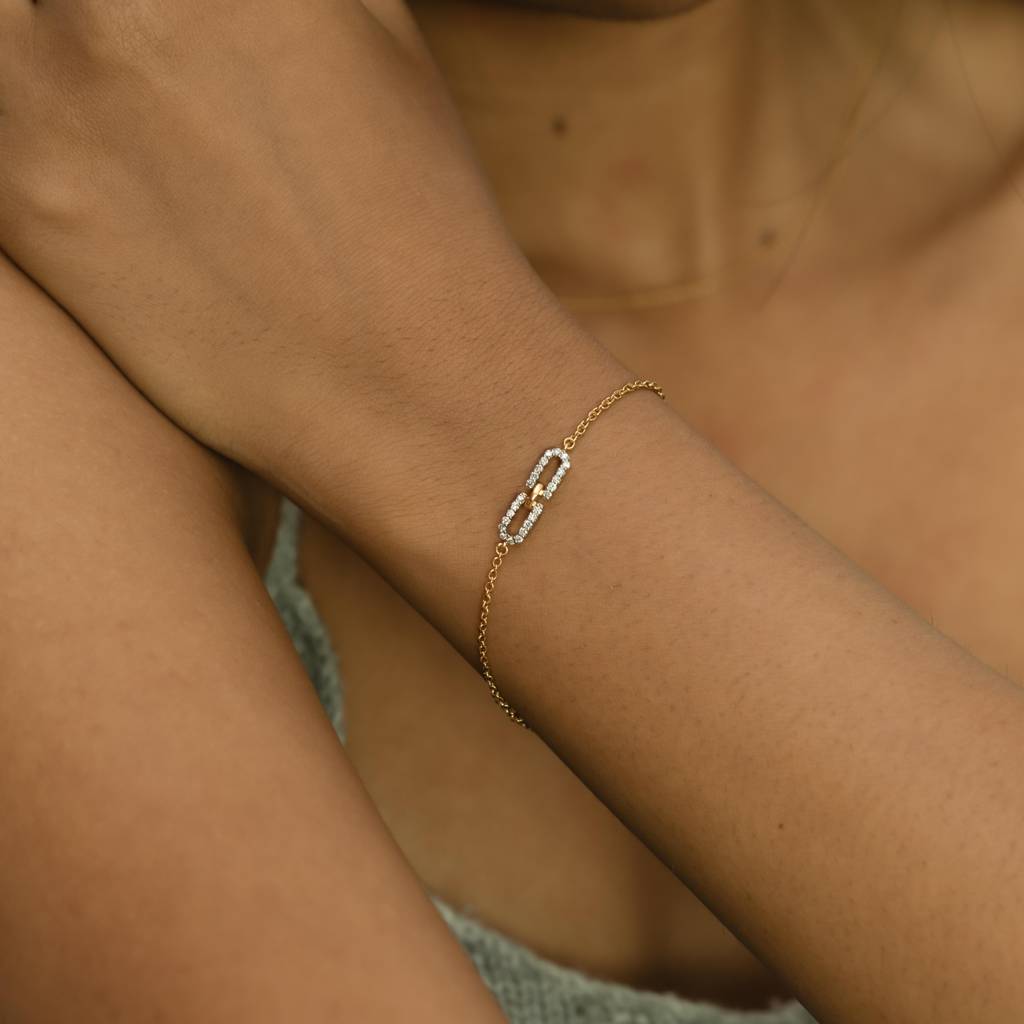 Single Link - Lab Diamond Bracelet : LLBR0105