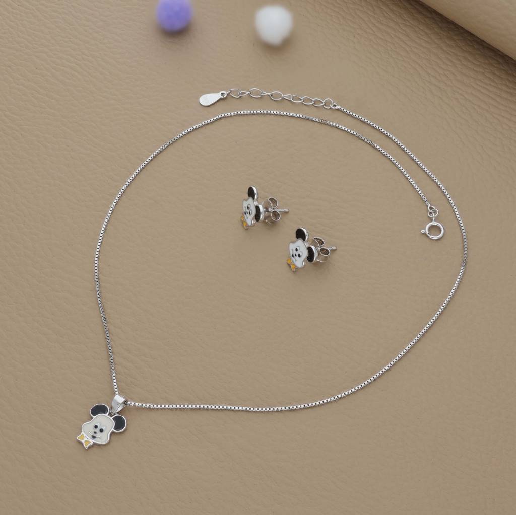 Iyal Little Wonder Buddy Silver Kids Pendant Set (3+ Years) | 925 Hallmark | Daily Wear Gift : KP-KP-RH-U-142-S