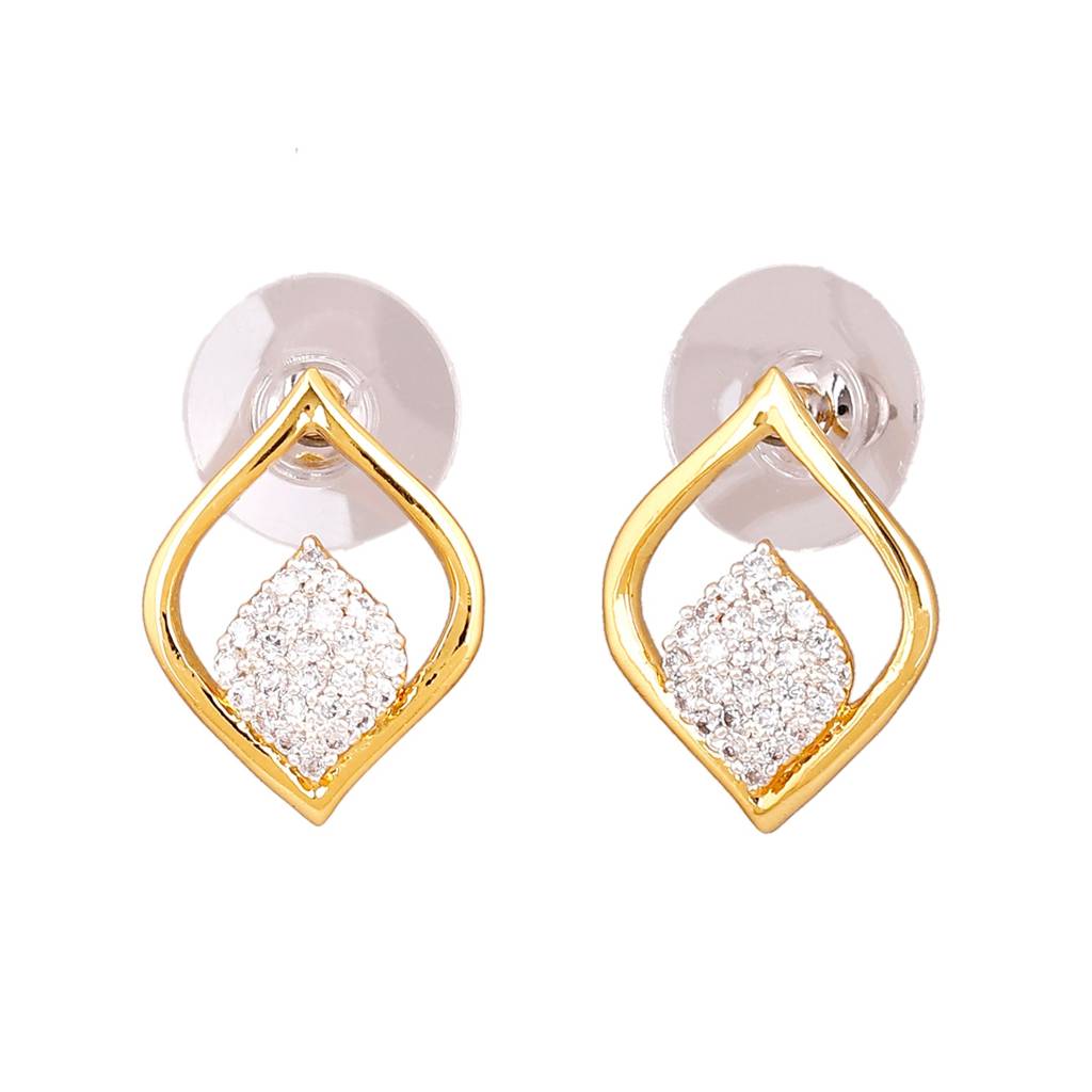 Estele Gold Plated Cz Jyoth Stud Earrings For Women : AD-069706ER