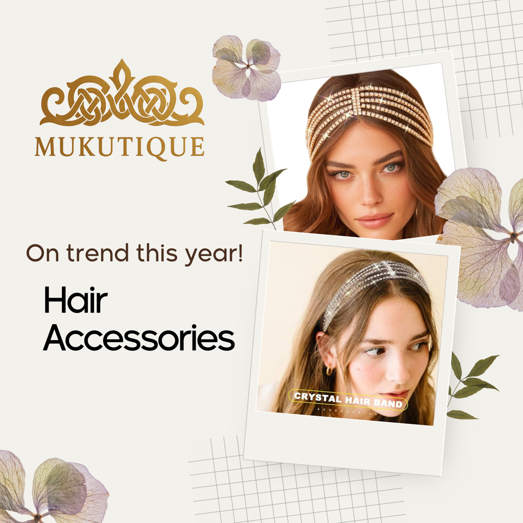 Multi-Layer Rhinestone Headband For Women - 5 Row Crystal Elastic Hair Band - Sparkling Diamond Hair Acce : MRSK-PT-GOLDSILVER