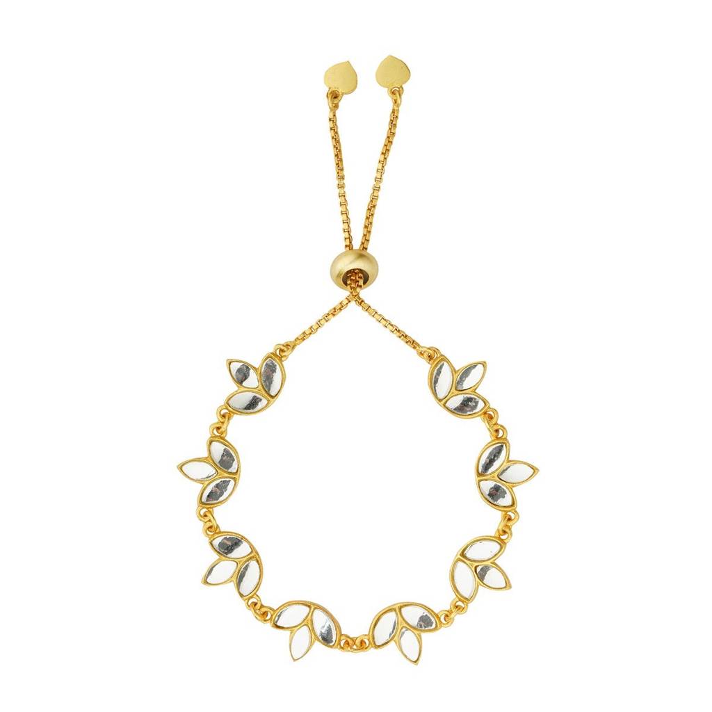 Padma Bracelet With Mirror Polki : PB338PM