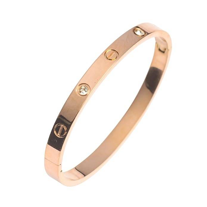 Rose Gold Bangle Anti Tarnish Bracelet For Women : HSbrbr0IDSM0032