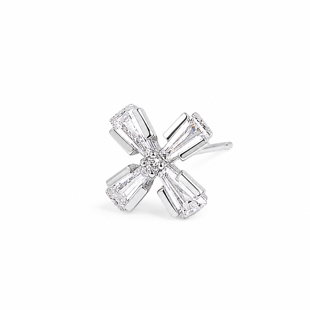 Silver Luxe Crossfire Crystal Earrings : WER00088