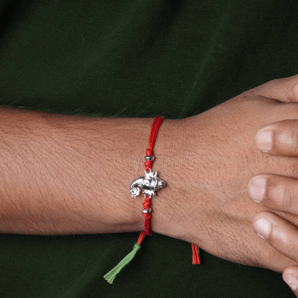 Silver Bala Ganpati Rakhi : ZLRH-1015