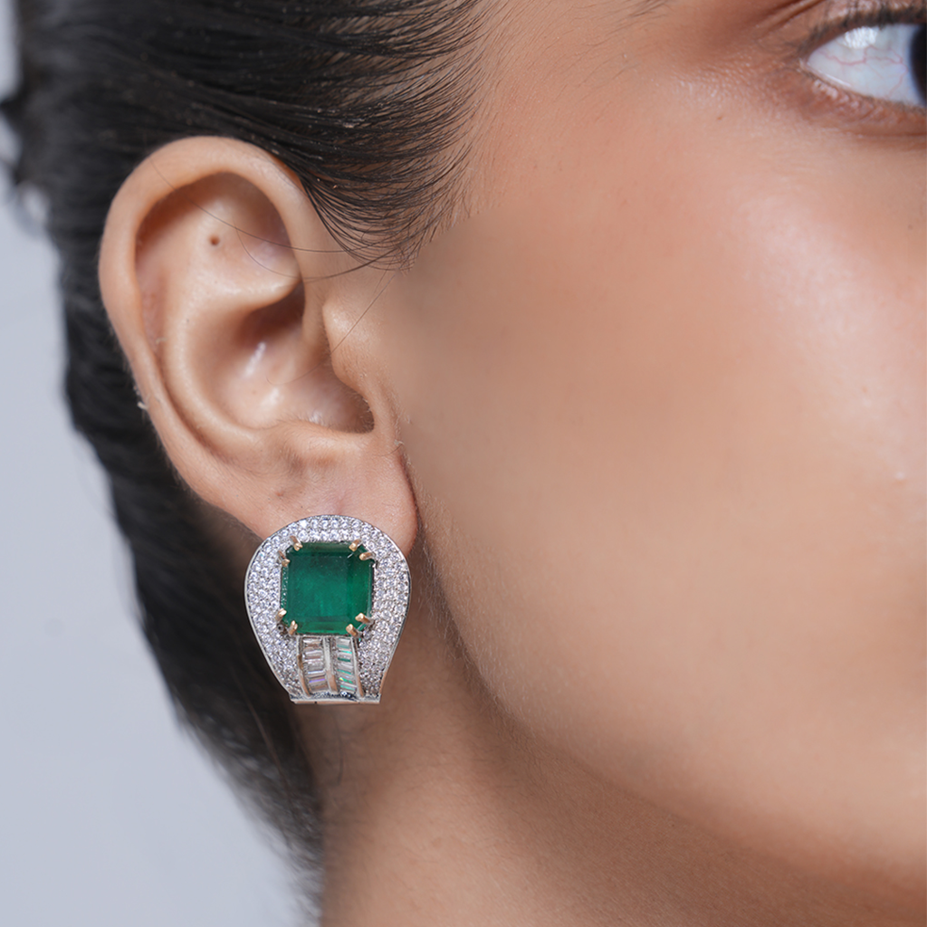Silver Polish Green Emerald Tops : CAO0018MPS