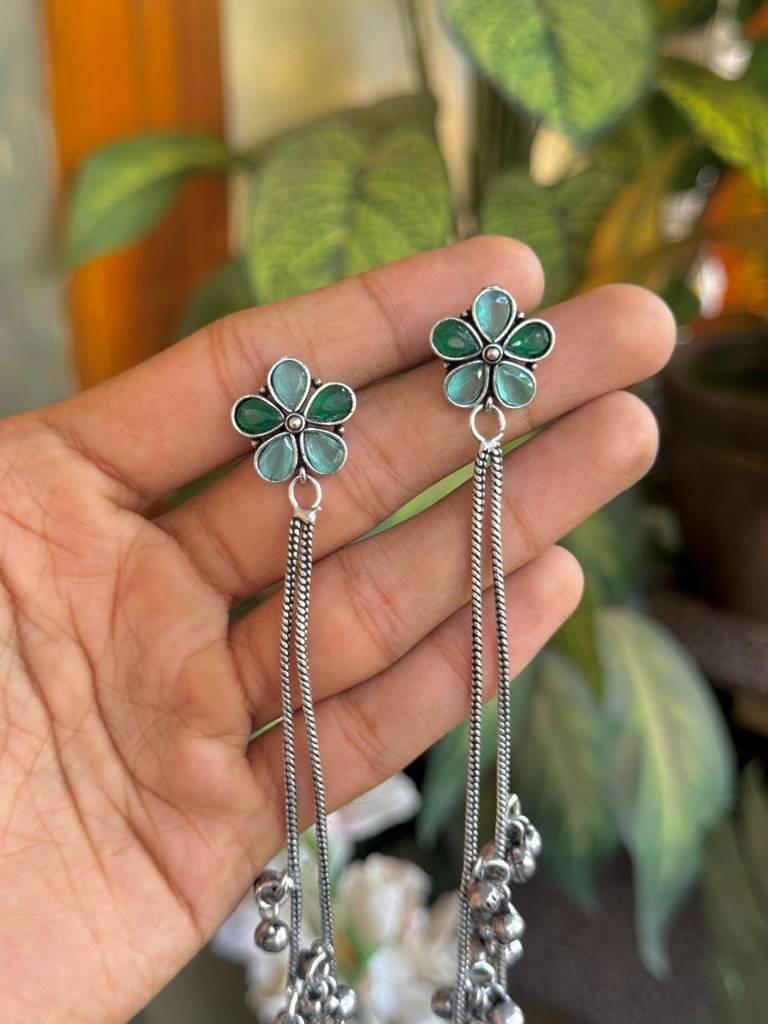 Traditional Kashmiri Long Drop Earrings : NA_ST_ER_264_3