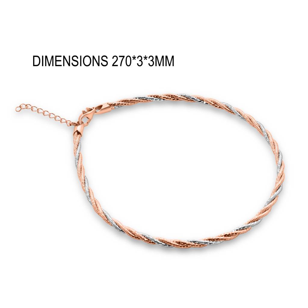 925 Pure Silver Rose Gold Anklet : AK1011