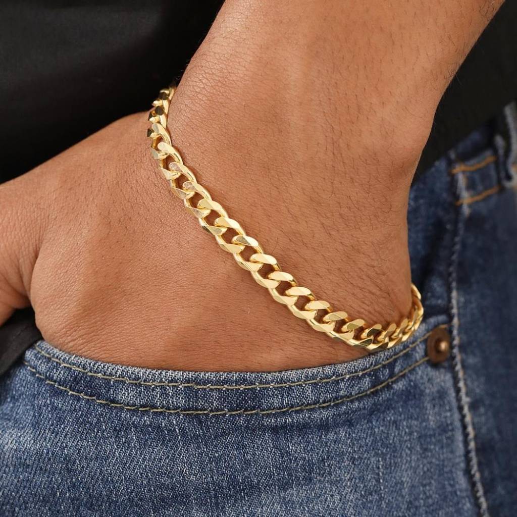 Bold 925 Sterling Silver Men'S Linked Chain Bracelet : BR-80301-G