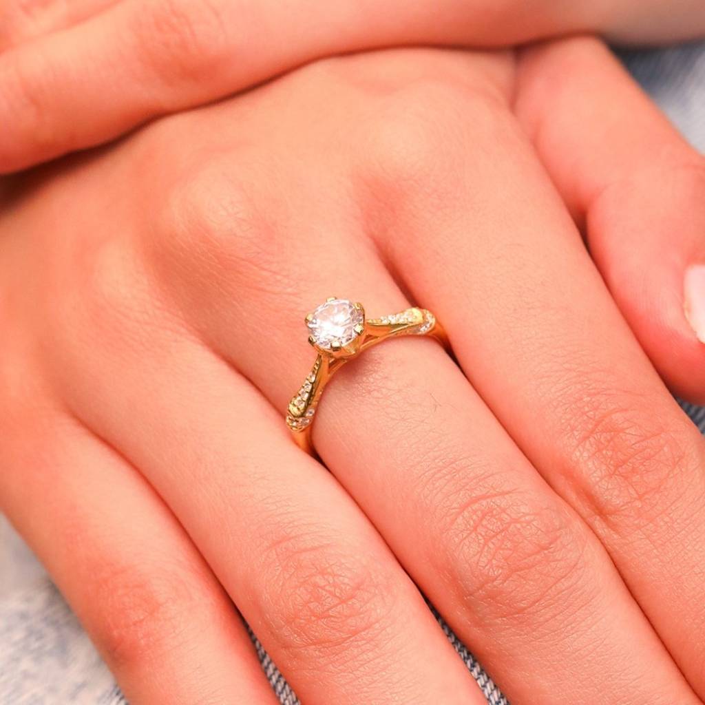 Golden Unity - His And Hers Gold Plated Couple Ring Set (Adjustable) : CJS-10058