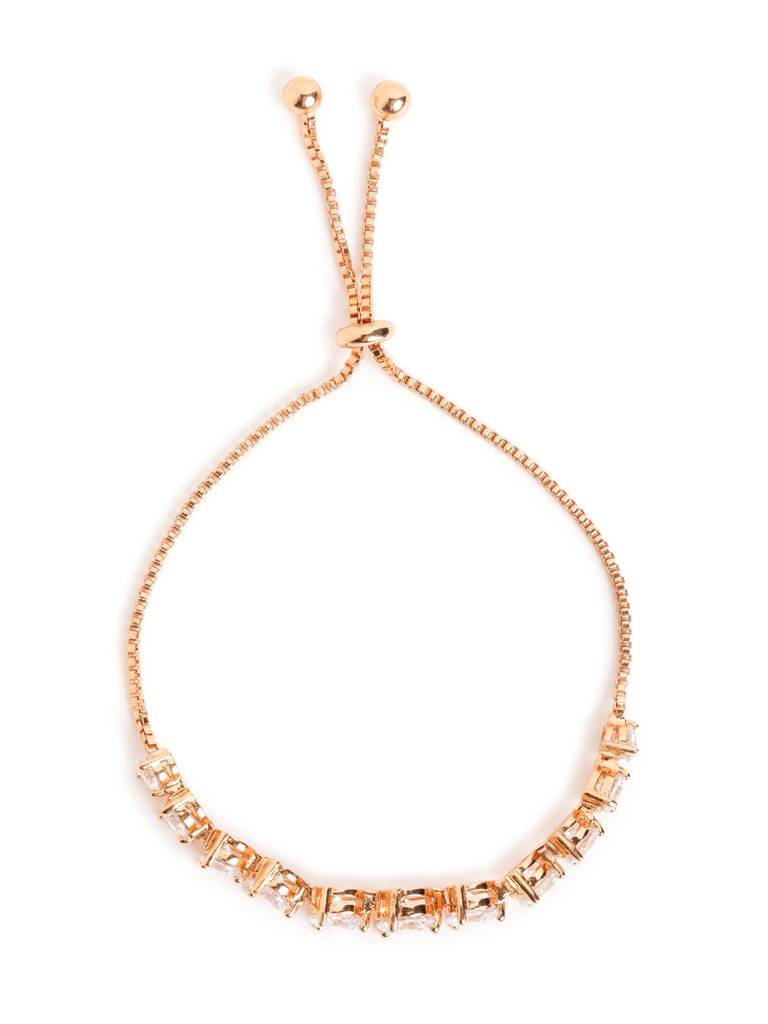 Rose Sheen Cubic Zircon Adjustable Bracelet : YI24A0625B