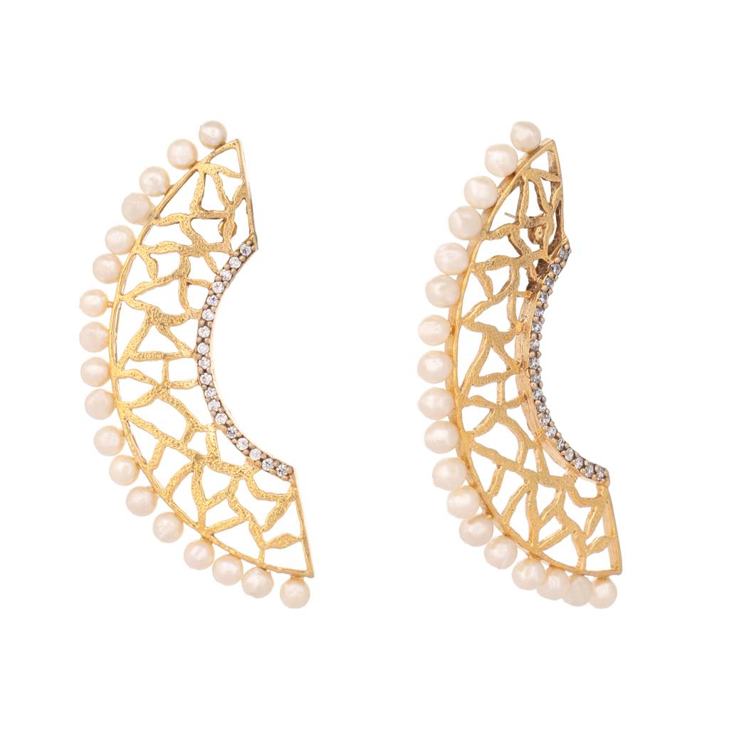 22K Gold Plated Filigree Elegance Earrings : YI24A0406E
