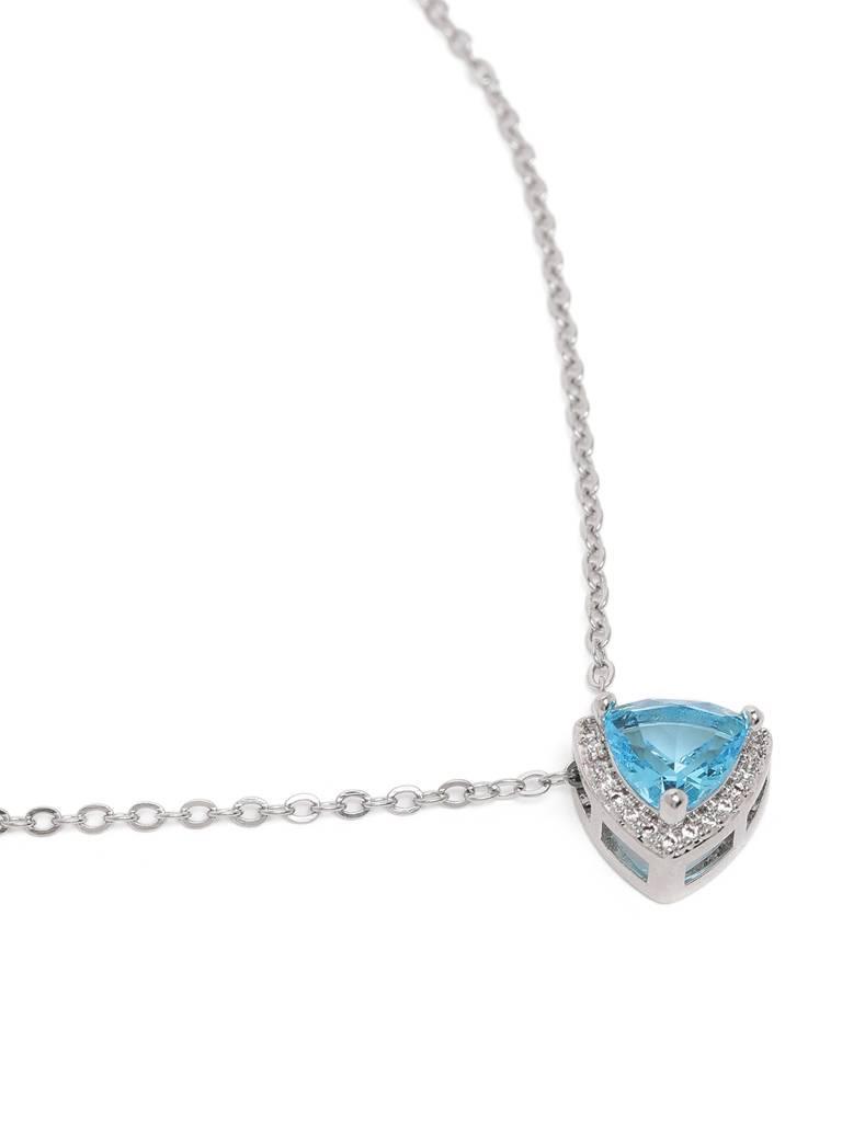 Trilliant Blue Cz Pendant : AVPE10063