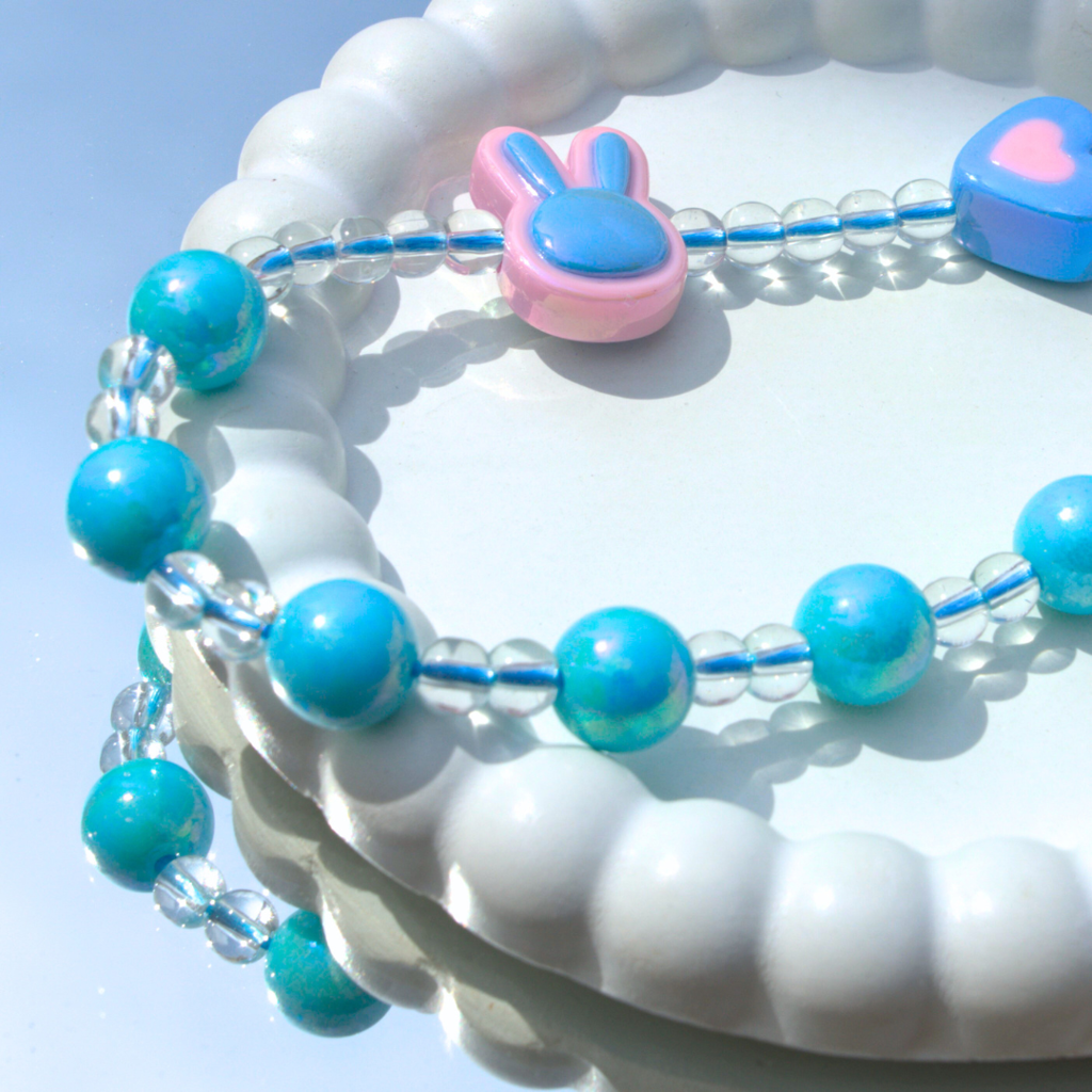 Blue Bubbles Bunny Korean Phone Charm : PC06