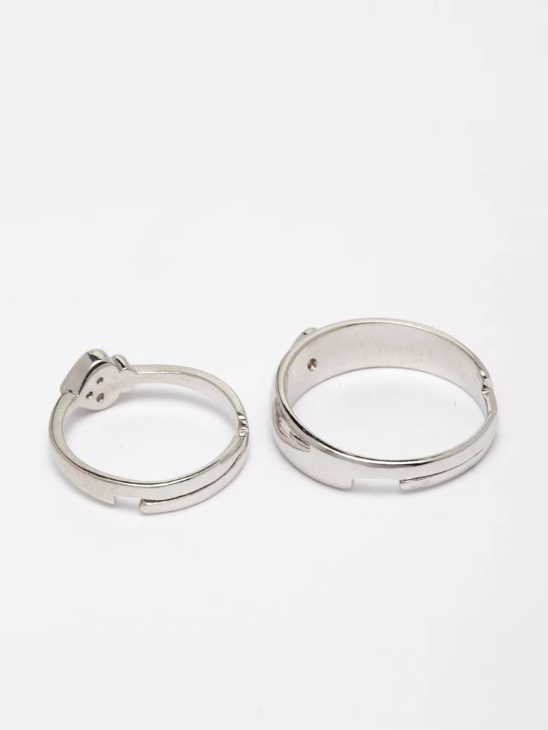 Pure 925 Sterling Silver Spade Adjustable Couple Band For Men And Women : CSCPLR11_MF
