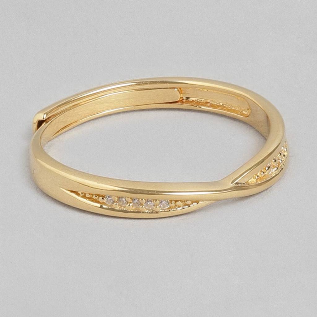 Golden Crossroads 925 Sterling Silver Cross Ring For Her (Adjustable) : RNG-40167