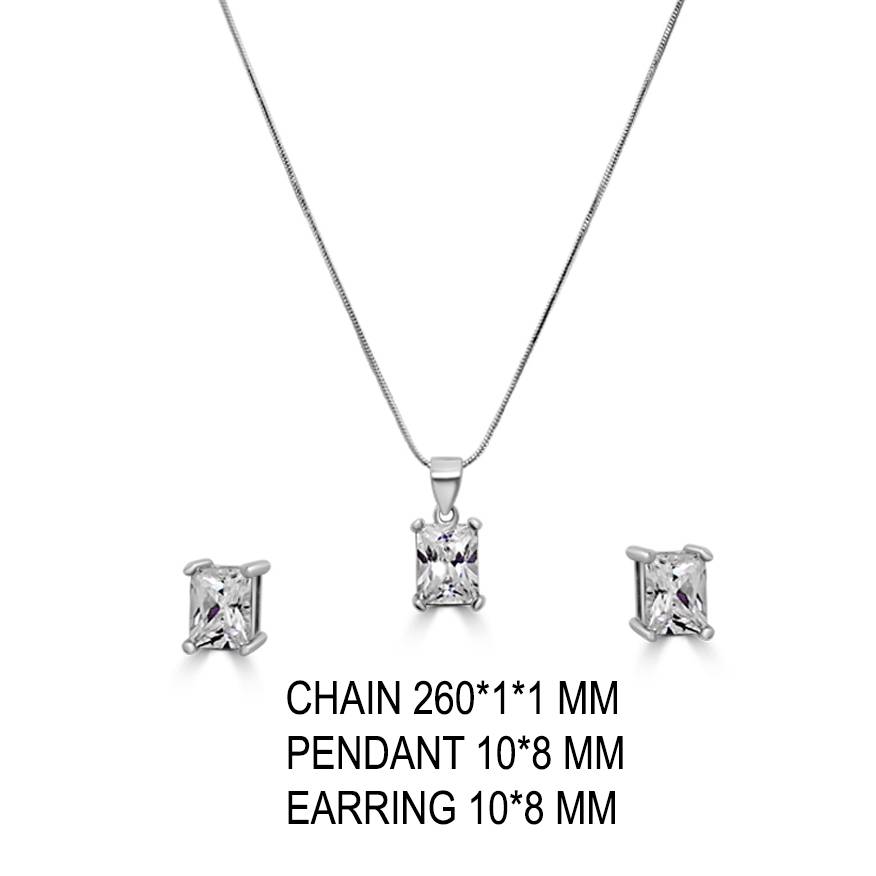 925 Pure Silver Classic Chain Pendant Set : CPS1006