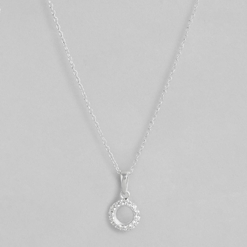 92.5 Silver Round Zircon Necklace : 92.5 Silver Round Zircon Necklace : 92.5 Silver Round Zircon Necklace : Z125SG002N01