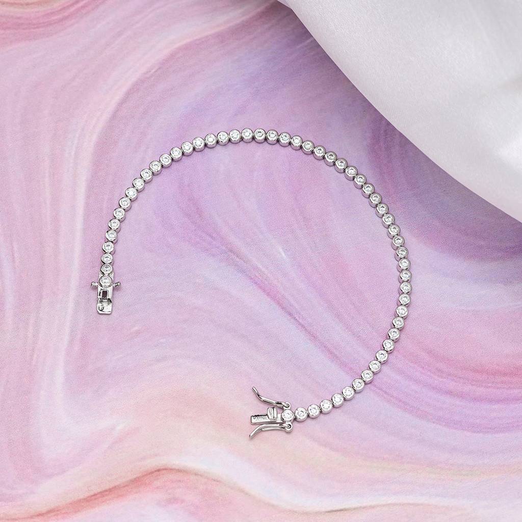Interlink Czs 925 Sterling Silver Bracelet : BR-80131
