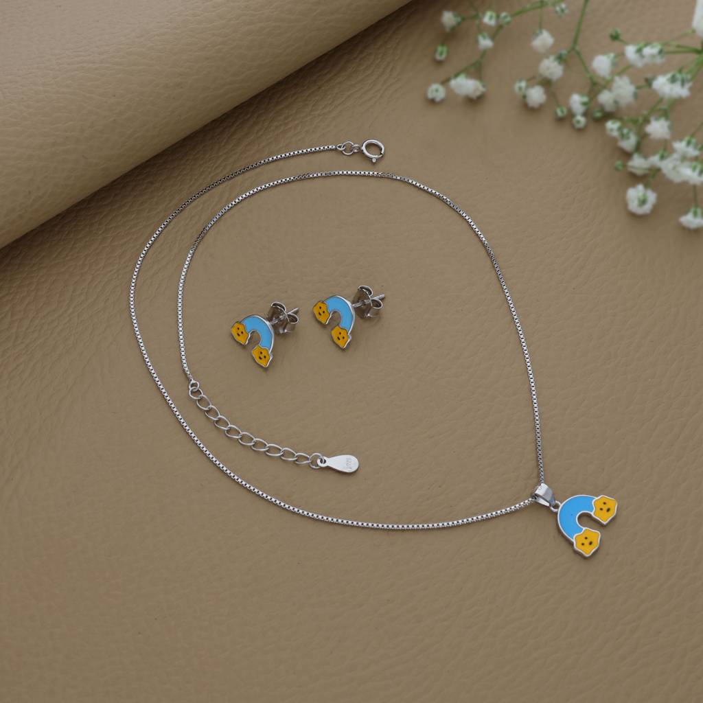 Magic Rainbow 925 Silver Kids Chain Pendent(3+ Years) : KP-172