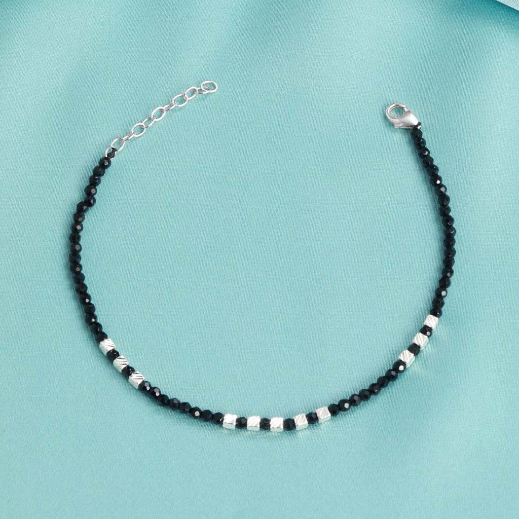 Mystic Beads Rhodium Plated 925 Sterling Silver Bracelet : BR-80442-R