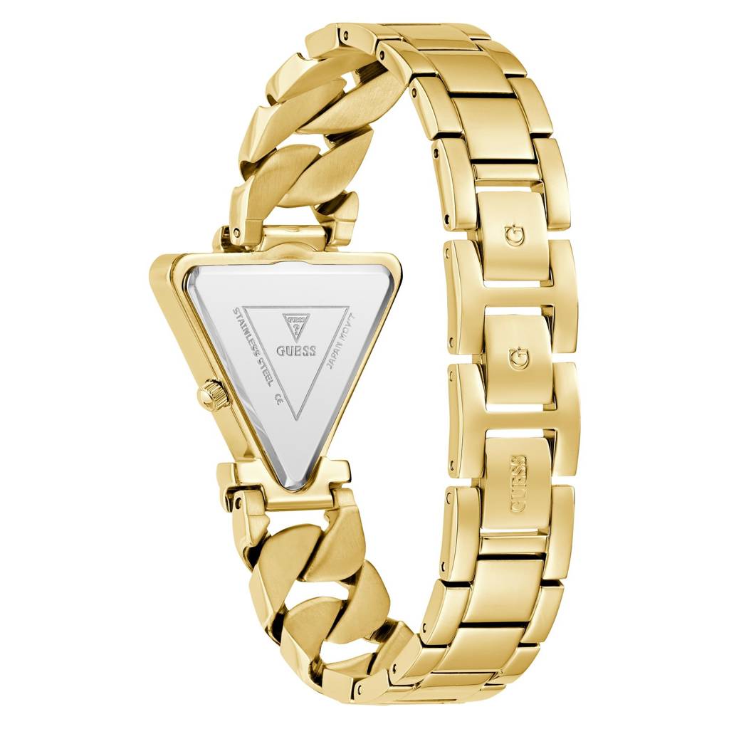 Guess Asymmetrical 34Mm Champagne Dial Analog Women Watch - Gw0859L2 : GW0859L2