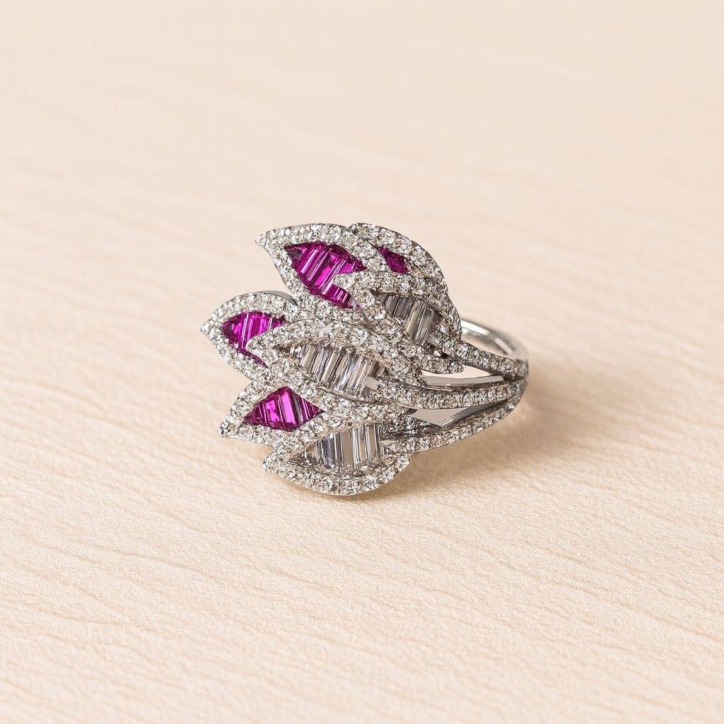 Aura Ruby Silver Ring : R101-WH-R-12