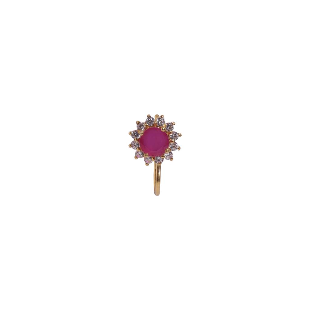 Moissanite Polki Pink Nath : PJ115