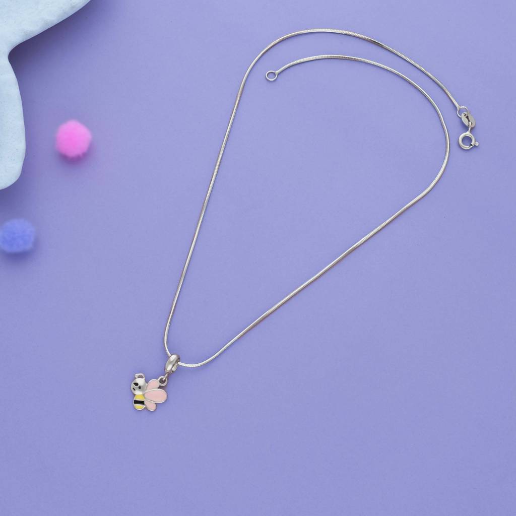 Iyal Sweet Bumble Bee 925 Silver Kid Pendant (3+ Yrs) : KP-KP-RH-A-161-S