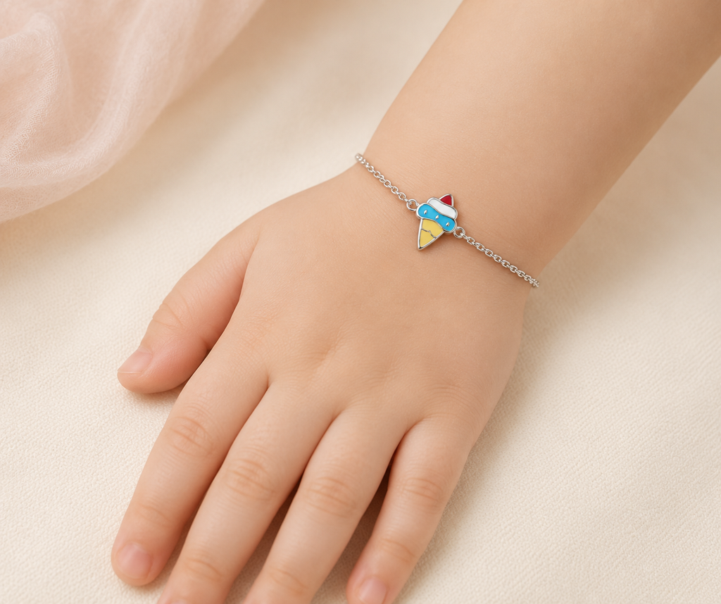 Pastel Ice Cream 925 Sterling Silver Bracelet For Girls : K013