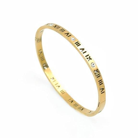 Golden Roman Charm Bracelet For Women : HSPS60MB0655