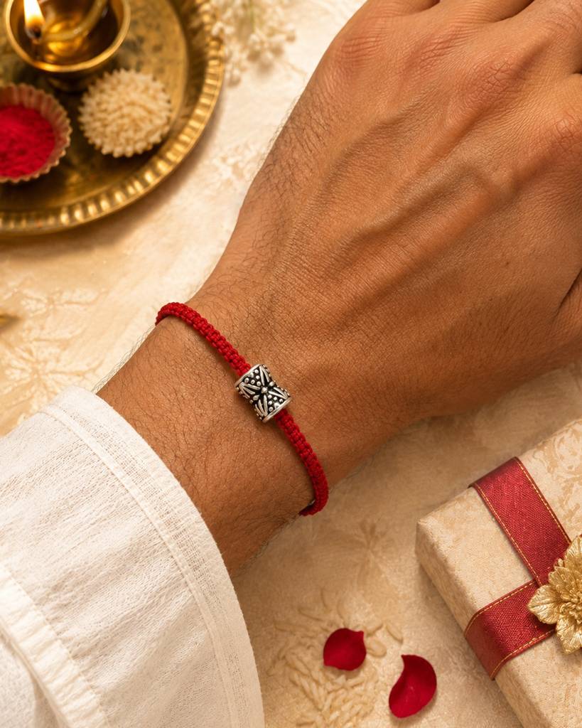 925 Silver Shiva Damru Rakhi : IS-RK-ST-1024