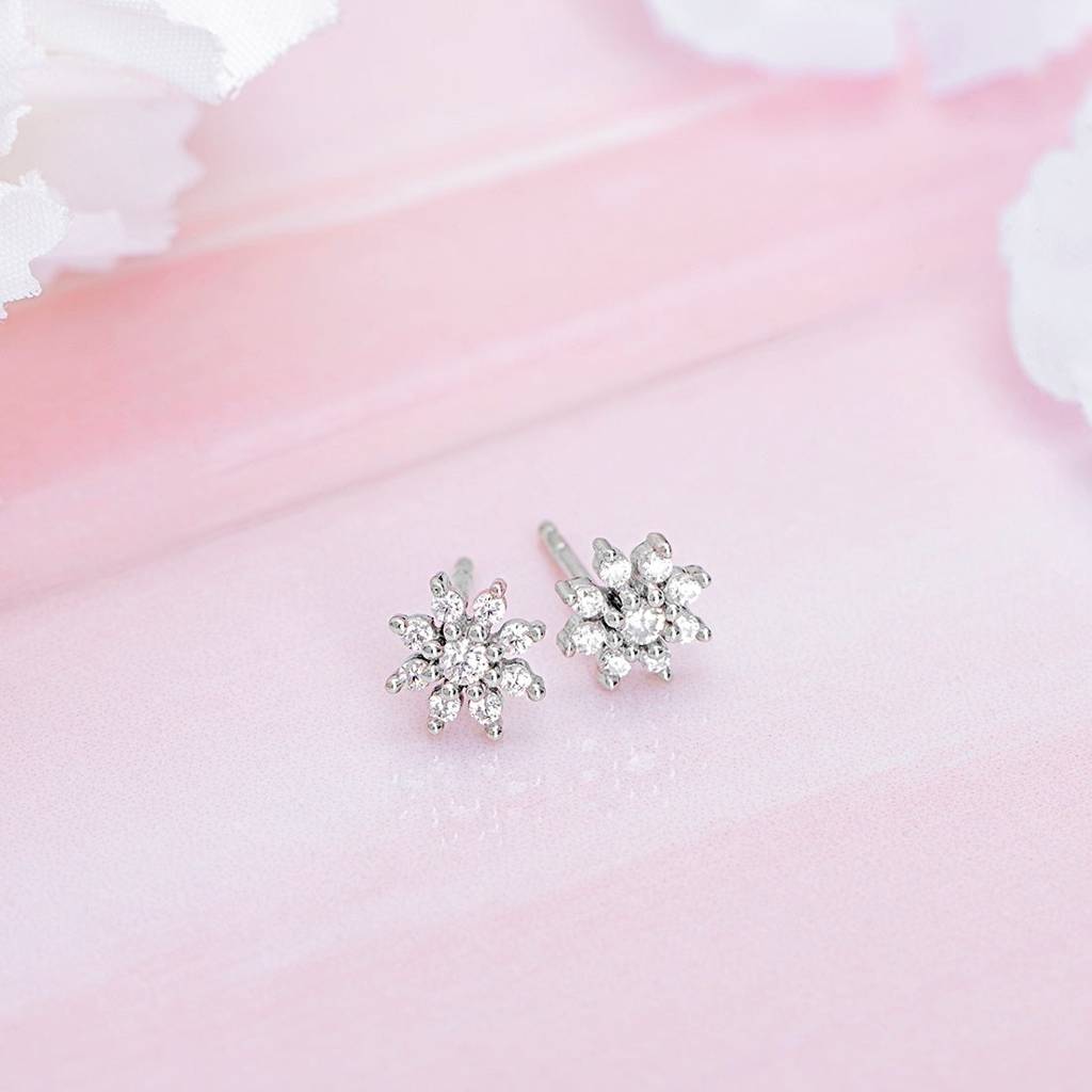 Nakshatra Floral Studs 925 Silver Earrings : EAR-20131