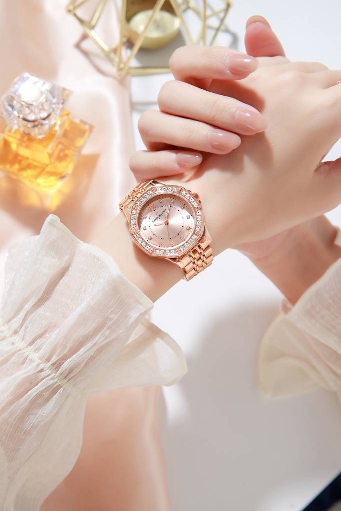 Daniel Hechter Paris Vendome Collection Analog Watch For Women With Crystal Studded Bezel, Crystal Accents And St : DHW2009-33