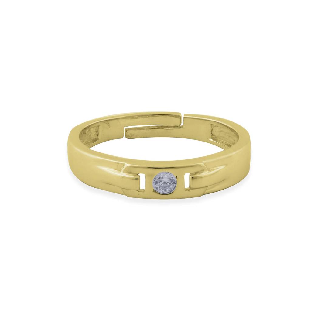 Golden Men'S Minimal Ring Band For Him : ZLCPLR-1008-MY